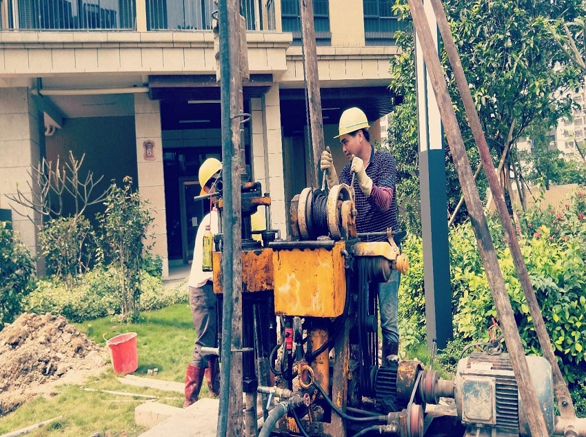剑阁一楼盘地下室漏水进行注浆加固